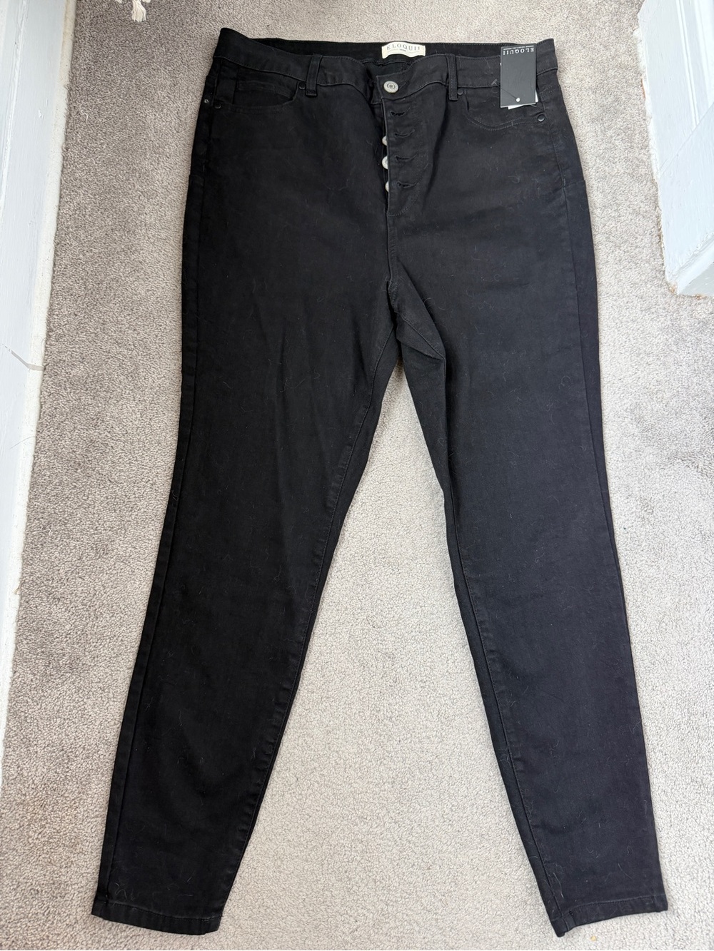 Eloquii Size 18 High-Rise Black Button-Fly Women’s Jeans